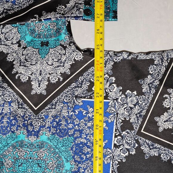 CHICO'S Blue and Black Tunic Top Blouse Sz 2X A-Line Polyester - Picture 8 of 10